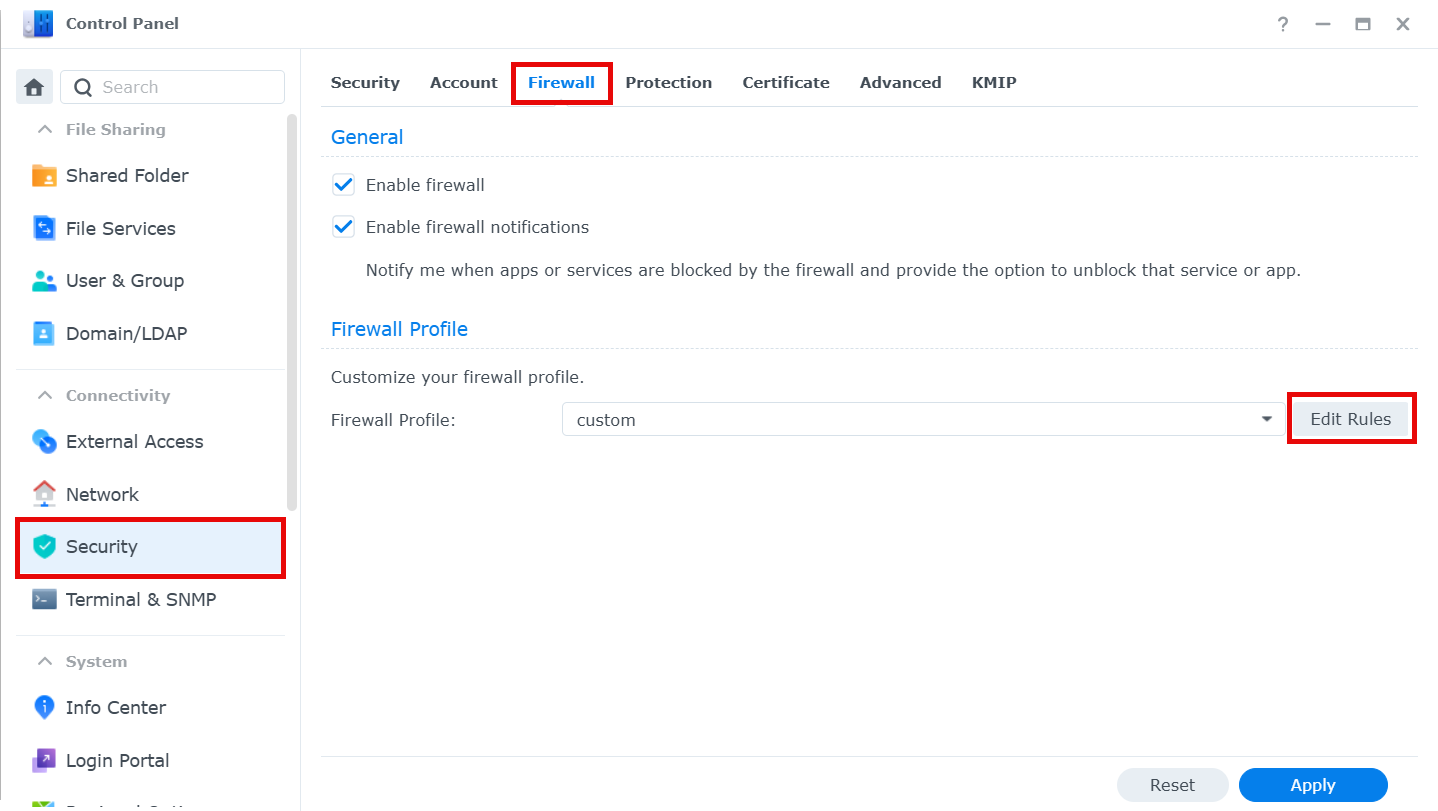 Regras do Firewall